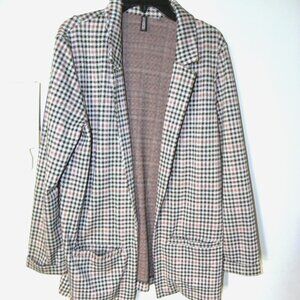 Women Size Small - Red/Black/White Plaid Blazer - Jacket by Divided
